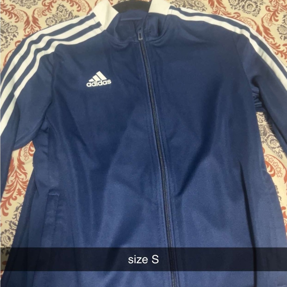 Adidas Navy Blue Jacket with White Stripes
